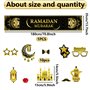 Ensemble de décorations pour Ramadan - Guirlande de Ramadan Mubarak - Bannière de l'Aïd - Chemin de table, accessoires de photom
