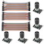 WMYCONGCONG Lot de 5 modules d'encodeur rotatifs KY-040 avec capuchon à bouton + 120 fils de démarrage multicolores pour platine