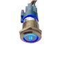 Mintice 19mm Bleu LED 12V Interrupteur à Bascule Bouton Poussoir Voiture Métal Interrupteur Momentané Lumière Intérieure Engine