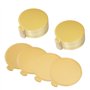 MengH-SHOP Planches à Gâteaux à la Mousse Supports à Gâteau Rond en Carton Doré Jetable Plateau de Desserts Assiettes en Papier