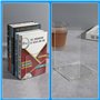 Lot de 6 Serre-Livres en Acrylique Transparent,Transparent Antidérapant Cale Livre avec Autocollants antidérapants,pour l'organi