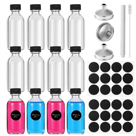 12 Mini Bouteille Verre,Bouteilles Miniatures Réutilisables 60ml