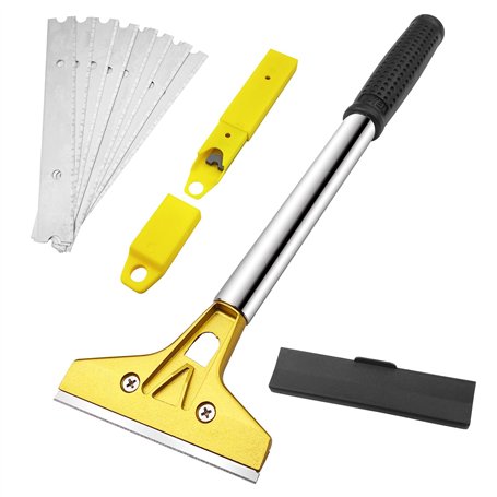 Fervalyna Grattoir Plaque Vitrocéramique avec 10 Lames en Acier Au Carbone 100mm