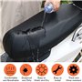 SPEACOUR 2 PCS Housse de Siège de Moto en PU Protège-siège de Moto Universelle Couvre-Selle de Moto Imperméable Housse de Banque