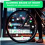 YanBous Lot de 108 perles pour rayons de vélo - Accessoire coloré pour vélo - Perles lumineuses pour rayons de vélo-Perles réflé