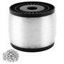 HEIHAK Fil de pêche en nylon transparent solide avec 200 boucles à sertir en aluminium pour accrocher des photos et des travaux