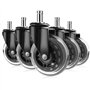 Gvolatee 5 pièces roulette chaise de bureau en caoutchouc 11mm x 22mm