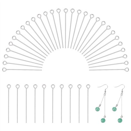 PandaHall Lot de 100 Clous Tête Ronde en Acier Inoxydable 30x0