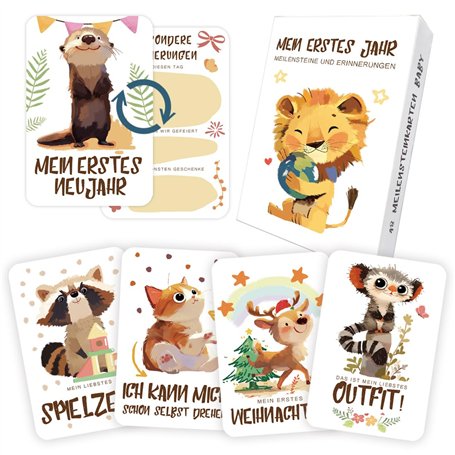 Yezirzax Lot de 48 cartes jalons pour bébé
