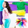 Foulard Jonglage, 14 Pièces Écharpe de Jonglage à Bande Carrée Multicolore Écharpes de Mouvement Magique Arc-en-Ciel pour Enfant