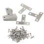 Pxyelec Lot de 20 équerres plates en forme de T à 4 trous pour réparation de meubles en bois plaqué à 90 degrés 50 mm x 50 mm