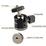 UTEBIT Pince Accroche Caméra de Vis 1/4 + Mini Rotule Pivotante à 360° Support Orientable Caméra en Alliage d'Aluminium Charge M