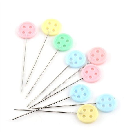 Yosoo Lot de 100 Pcs Épingles Droites Têtes Colorées pour Couture Artisanat DIY (Bouton)