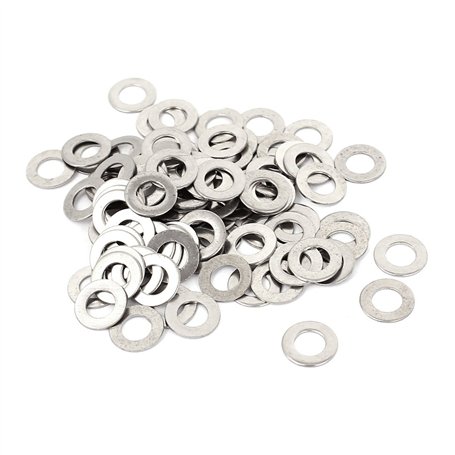 sourcingmap M5x10mmx0.5mm Rondelle Plate en Acier Inoxydable Rond pour Vis à Boulon 100Pcs