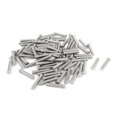 sourcing map M4x20mm 304 Acier inoxydable Soudage goujons Vis machine avec Soudé Point 100Pcs