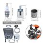 Haishine Kit de roulement de piston de cylindre plaqué Nikasil pour Husqvarna 51 55 Rancher (46mm) Joint de conduite de filtre à