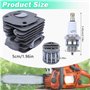 Adefol Nikasil plaqué 50 mm Cylindre Piston Roulement à Aiguilles Joint Kit pour Husqvarna 365 371 372 XP 362 Tronçonneuse Pièce