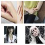 Chengzhi Tatouages ​​Temporaires (10 Feuilles) - Halloween Zombie Scars Tatouages ​​Autocollants avec Fake Scab Blood Spécial FX