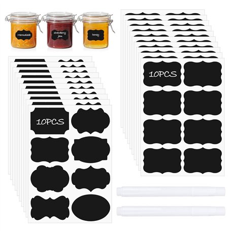 160PCS Etiquettes Autocollantes Bocaux avec 2 Stylos