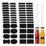 160PCS Etiquettes Autocollantes Bocaux avec 2 Stylos, ELEPRUC Etiquette Ardoise, étiquettes Bocaux étanches, Réutilisable Étique