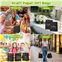 50PCS Sacs en Papier Kraft avec Poignées 15x8x21cm, ELEPRUC 130g/m² Sacs Cadeaux, Petits Sacs de Fête, Noir Pochette Papier, Poc