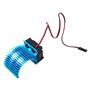 Dissipateur de chaleur de moteur RC bleu ciel avec ventilateur de refroidissement pour moteur sans balais 540 550 3650 3660 pour
