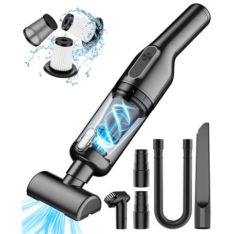 Vankarr Aspirateur Voiture Puissant 16000Pa Mini Aspirateur à Main sans Fil Rechargeable avec Filtre HEPA USB Aspirateur de Tabl