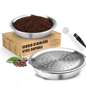 Sesama Capsules de café rechargeables en acier inoxydable compatibles avec machines Senseo HD6592 et HD7801