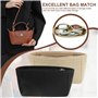 gexuamz 2Pcs Organisateur en Feltre pour Sacs Mini, Compatible avec Longchamp, avec Plusieurs Poches, Noir et Beige, 17 x 5 x 8 