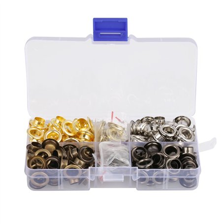 140 pièces/boîte de 8 mm de Diamètre Intérieur en Laiton Metal Ensembles Oeillets Kit d'Outils à Oeillets Eyelettes de Grommets