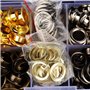 140 pièces/boîte de 8 mm de Diamètre Intérieur en Laiton Metal Ensembles Oeillets Kit d'Outils à Oeillets Eyelettes de Grommets 