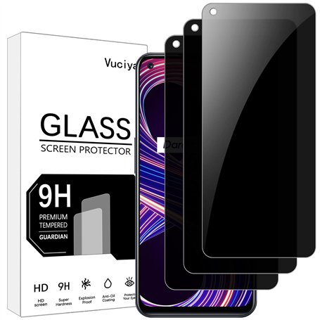 Vuciya Lot de 3 Anti-Espion Verre Trempé pour Realme 8/Realme 8 Pro Glass écran Protecteur