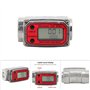 Compteur de Turbine Mini Numérique Débitmètre à Turbine Compteur de débit de Carburant 15-120L 1" NPT(Rouge)