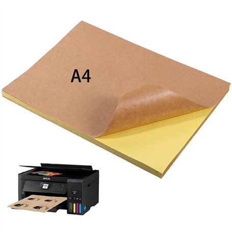 Papier Autocollant Kraft A4