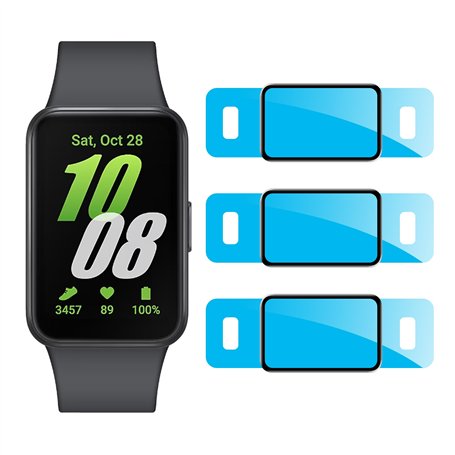 Heioloo 3 Pièces Protection Écran pour Samsung Galaxy fit 3 Verre Trempé avec cadre de positionnement [Sans Bulles] 9H Dureté An