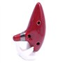 Alnicov Ocarina Alto Do 12 trous avec guide de démarrage et sac de protection, rouge