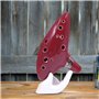 Alnicov Ocarina Alto Do 12 trous avec guide de démarrage et sac de protection, rouge