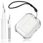 Coque Transparente Compatible avec Airpods 4 avec kit de Nettoyage