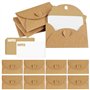 XIAQICA 100Pcs Mini Enveloppe Papier Kraft+100Pcs Carte vierges Papier enveloppe cadeau avec Fermoir Coeur Petites Enveloppes Ca