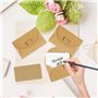 XIAQICA 100Pcs Mini Enveloppe Papier Kraft+100Pcs Carte vierges Papier enveloppe cadeau avec Fermoir Coeur Petites Enveloppes Ca