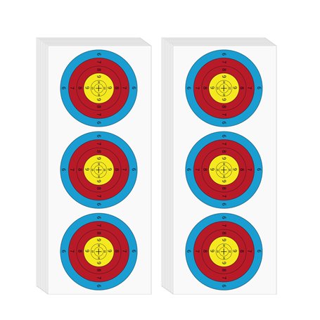 Fiita Lot de 20 feuilles de papier cible pour tir à l'arc - 60 x 25 cm - 3 points - Arc flèche - Visage - Visage pour le tir à l