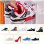 Organisateur chaussures pliable à 3 couches-casier chaussures empilables-ventilation et protection contre la poussière- idéal po