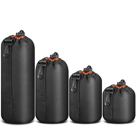 Lot de 4 Housse Objectif en Néoprène - Housse Appareil Photo Imperméable - Pochette Appareil Photo Compacte pour Canon/Nikon/Son