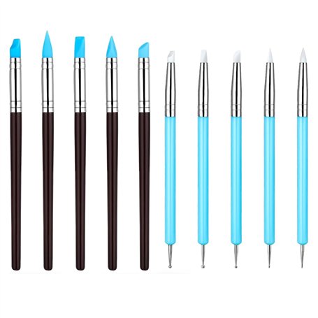 10 Pièces Pinceaux en Silicone pour Modelage