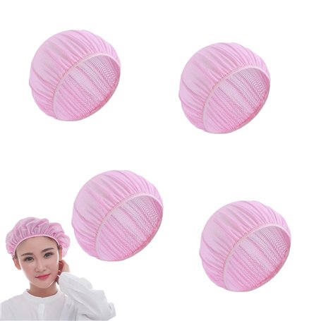 Lot de 4 Filets à Cheveux Réutilisables pour Sommeil - Bonnets en Maille Doux - Protection des Cheveux Bouclés pour Femmes - Pou