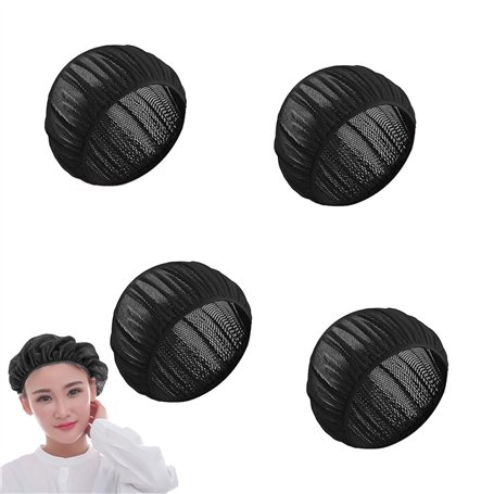 Lot de 4 Filets à Cheveux Réutilisables pour Sommeil - Bonnets en Maille Doux - Protection des Cheveux Bouclés pour Femmes - Pou