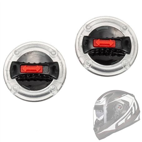 POFET - 1 paire Moto de fixations pour visière de casque avec interrupteur rotatif pour casque LS2 Lentilles de Casque ect.