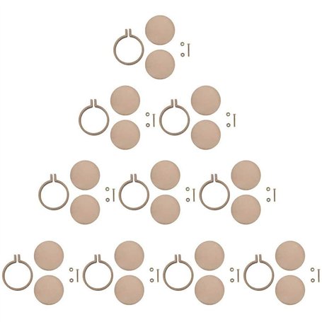 POFET Lot de 10 Tambours à Broder En en bois
