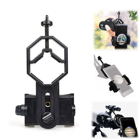 TRAMILY Adaptateur universel pour téléphone portable – Compatible avec jumelles monoculaires télescope et microscope