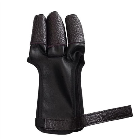 CENPEK Gant de tir à l'arc 3 doigts en cuir de vache équipement de protection pour main gauche et main droite